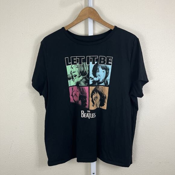 The Beatles Let It Be Graphic Tee Womens XL Black - Picture 1 of 3